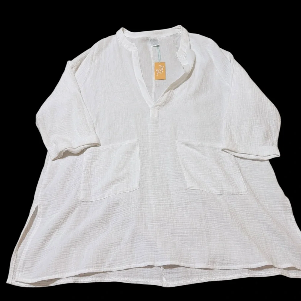 💙🌼NWT KONA SOL COVER UP. FRONT POCKETS 100% COTTON. - Picture 3 of 11